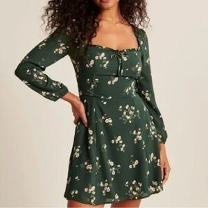 Abercrombie & Fitch Dark Green Floral Mini Dress XS